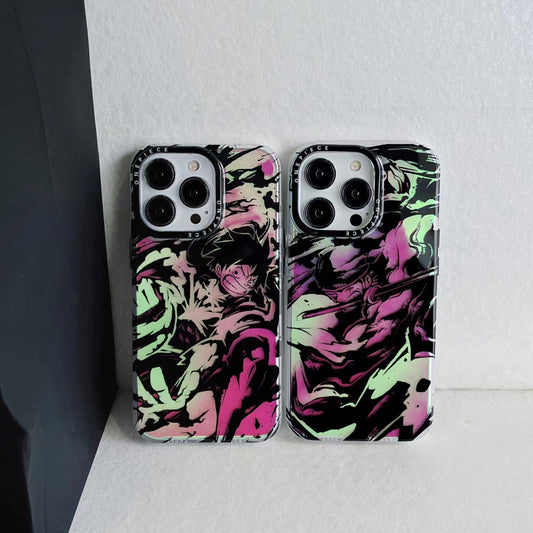 Luffy / Zoro iPhone Exquisite Trend Silicone Anti-Collision Phone Case