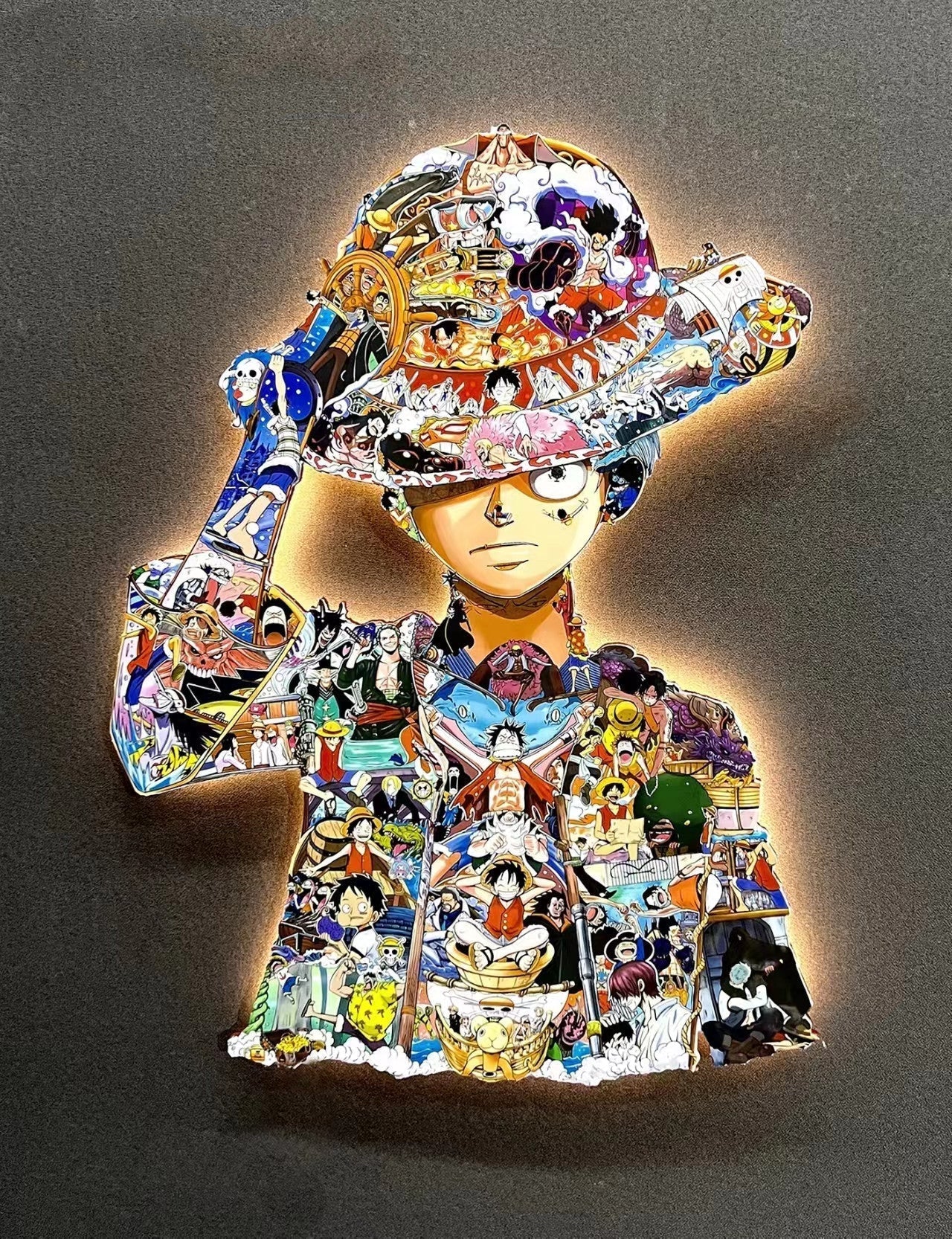 Monkey D. Luffy modelling LED lights bring mural(60*47cm)
