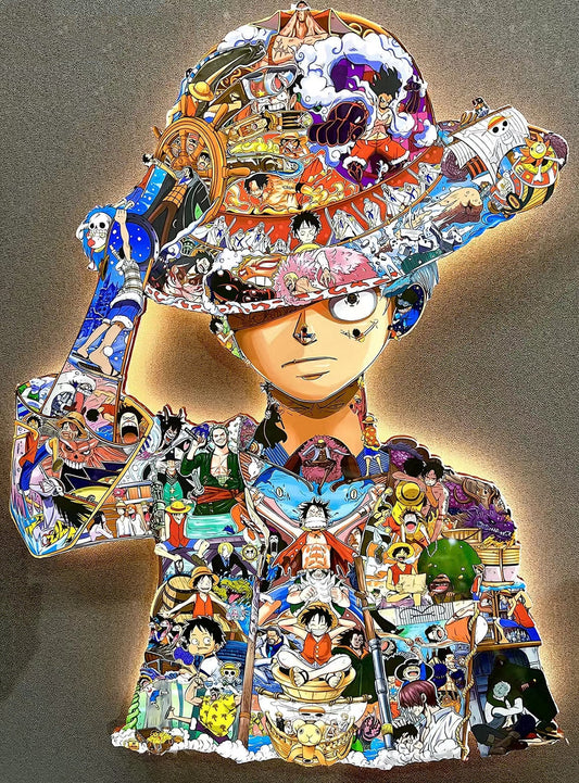 Monkey D. Luffy modelling LED lights bring mural(60*47cm)