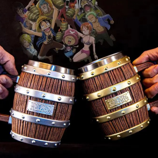 One Piece Mug Ace Luffy Sabo Wine Barrel Cup