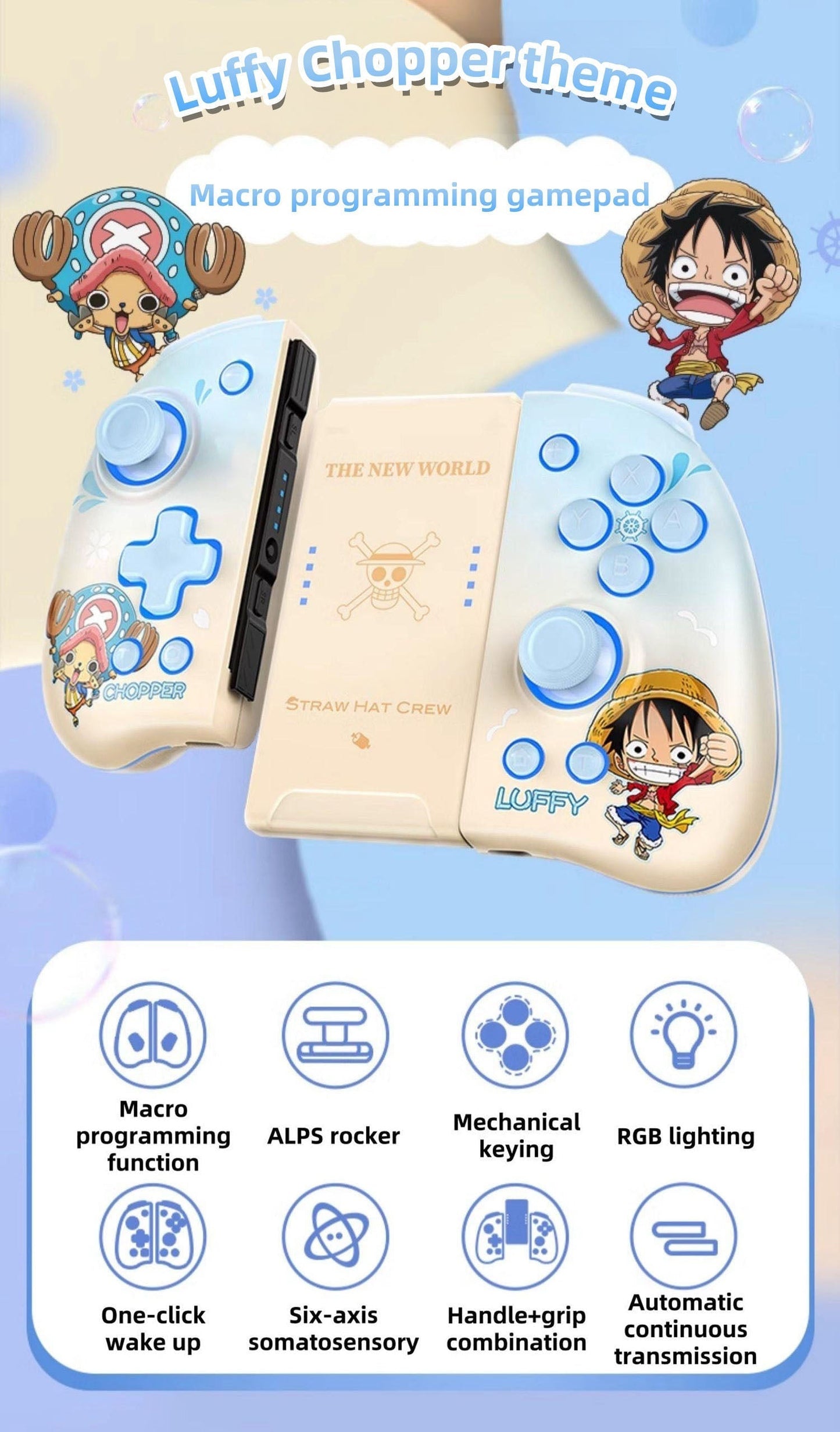 Luffy / Chopper Gamepad With Adjustable Lights wireless Bluetooth Left And Right Hand Controllers