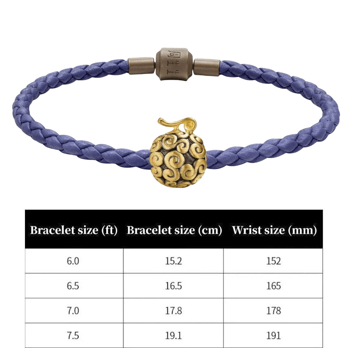 Luffy Gold Gum Gum Fruit & Other One Piece Gift Bracelet Beads