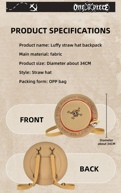 Luffy Straw Hat Shape Backpack One Piece Side Bag | Carrying Adventure Dreams