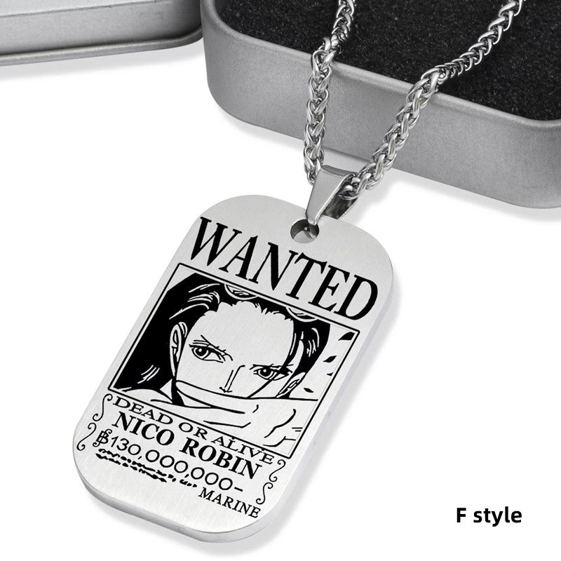 Luffy / Zoro / Nami / Sanji Titanium One Piece Character Bounty Necklace