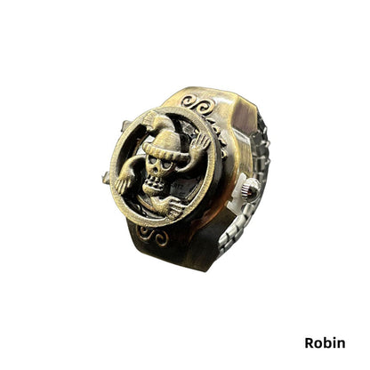 Luffy Ring Modelling Retro Fashion Creative Contracted Clamshell Ring Watches