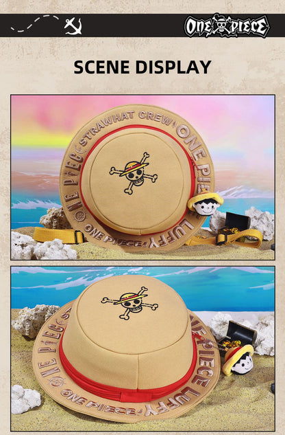 Luffy Straw Hat Shape Backpack One Piece Side Bag | Carrying Adventure Dreams