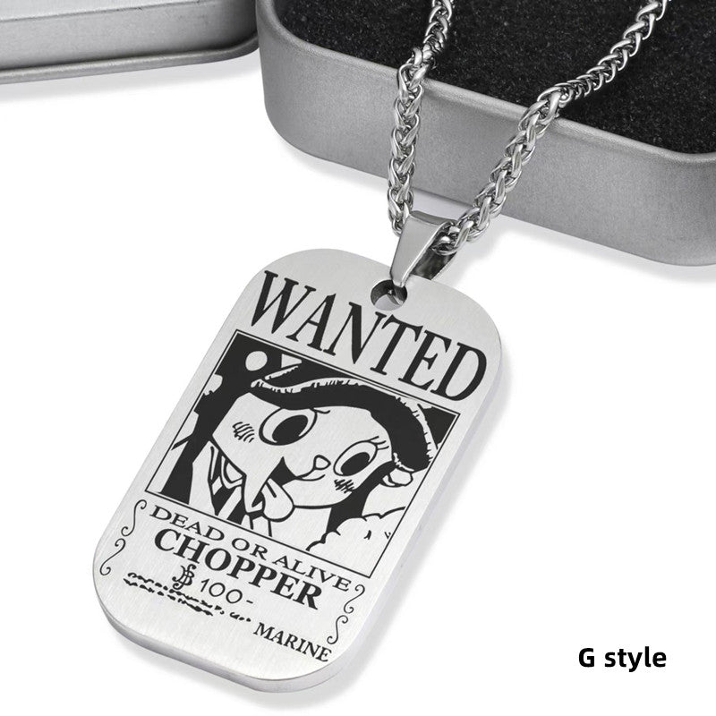 Luffy / Zoro / Nami / Sanji Titanium One Piece Character Bounty Necklace