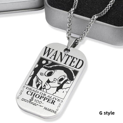 Luffy / Zoro / Nami / Sanji Titanium One Piece Character Bounty Necklace