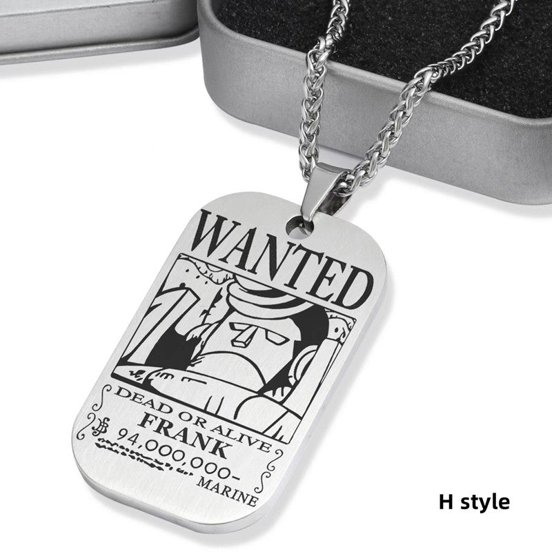 Luffy / Zoro / Nami / Sanji Titanium One Piece Character Bounty Necklace