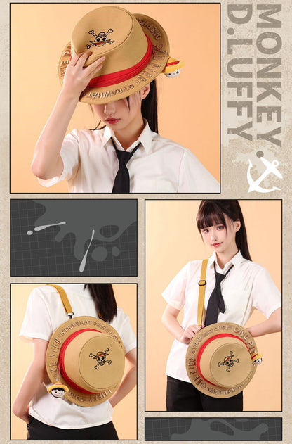 Luffy Straw Hat Shape Backpack One Piece Side Bag | Carrying Adventure Dreams