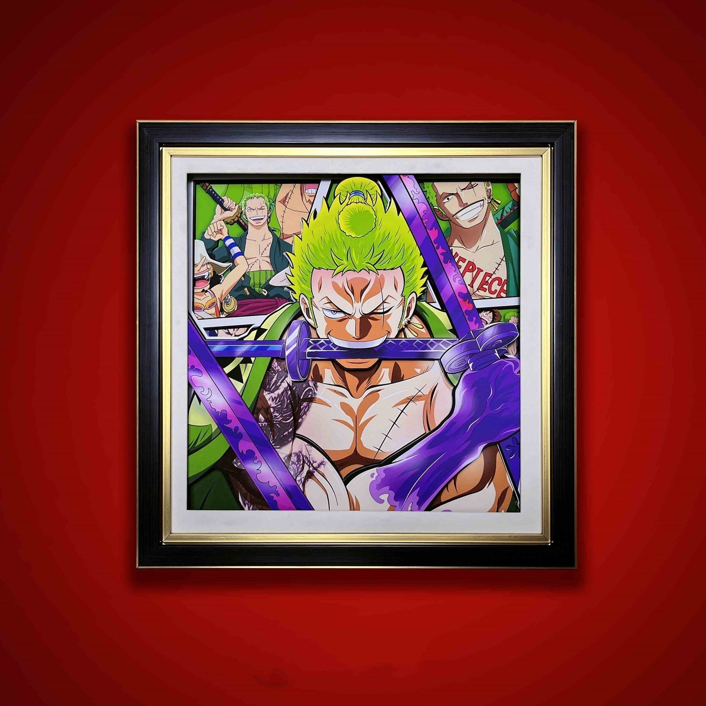Luffy / Ace / Zoro One Piece Framed  3D Wall Art | Cartoon Drawing Handicraft