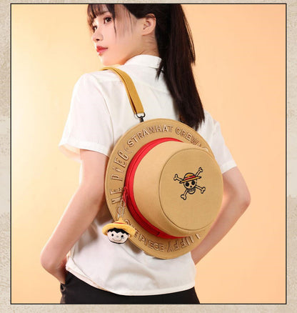 Luffy Straw Hat Shape Backpack One Piece Side Bag | Carrying Adventure Dreams
