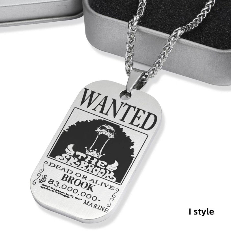 Luffy / Zoro / Nami / Sanji Titanium One Piece Character Bounty Necklace