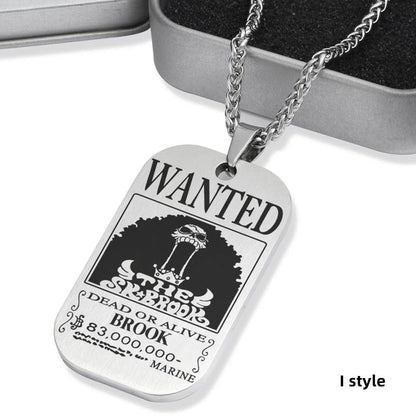 Luffy / Zoro / Nami / Sanji Titanium One Piece Character Bounty Necklace