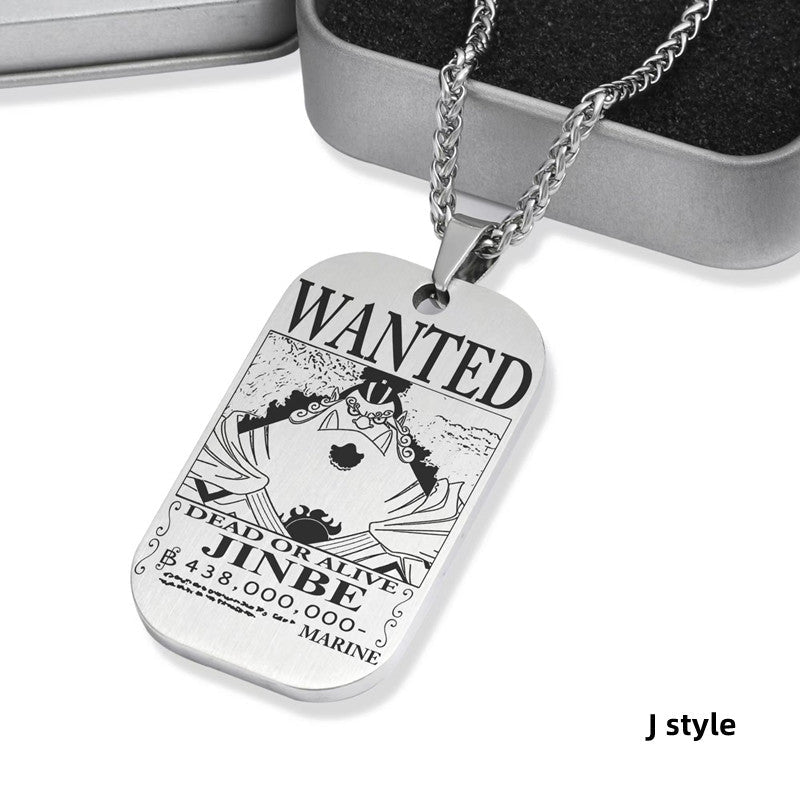 Luffy / Zoro / Nami / Sanji Titanium One Piece Character Bounty Necklace