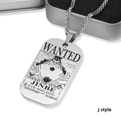 Luffy / Zoro / Nami / Sanji Titanium One Piece Character Bounty Necklace