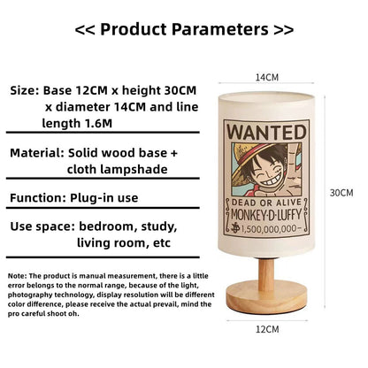Luffy / Zoro Small Table Lamp LED Lamp Student Eye Protection Warm Lamp