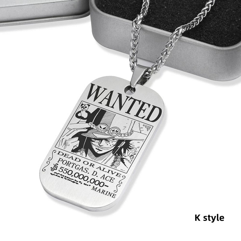 Luffy / Zoro / Nami / Sanji Titanium One Piece Character Bounty Necklace