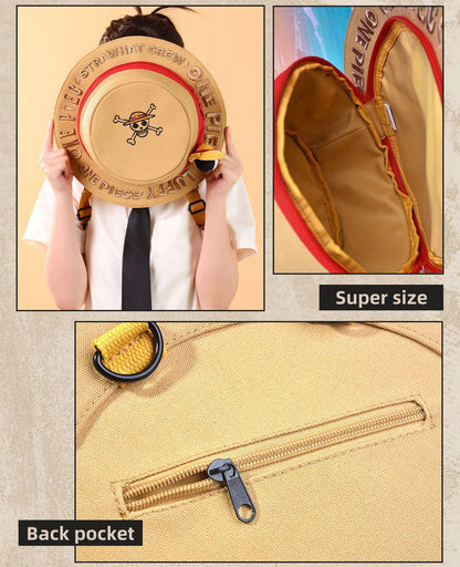 Luffy Straw Hat Shape Backpack One Piece Side Bag | Carrying Adventure Dreams
