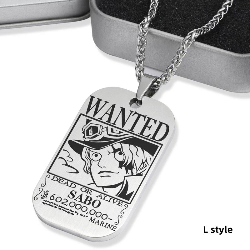 Luffy / Zoro / Nami / Sanji Titanium One Piece Character Bounty Necklace