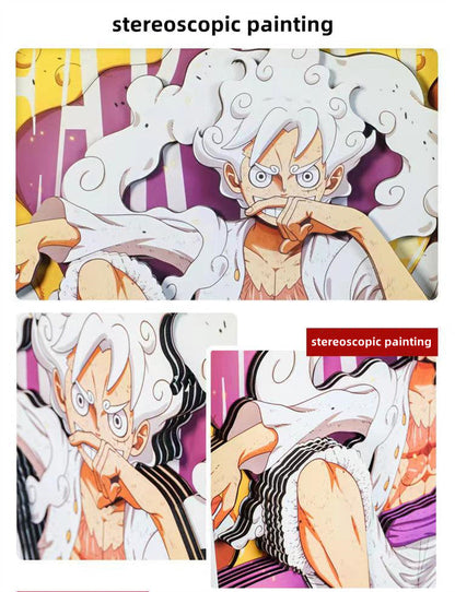 Luffy / Ace / Zoro One Piece Framed  3D Wall Art | Cartoon Drawing Handicraft