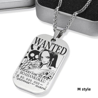 Luffy / Zoro / Nami / Sanji Titanium One Piece Character Bounty Necklace