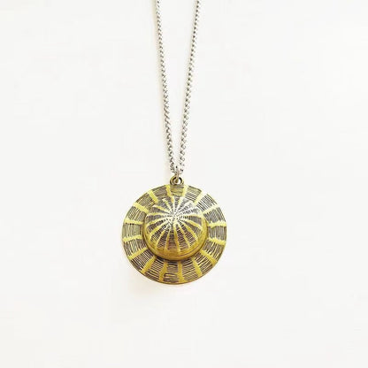 Luffy Straw Hat Logo Bronzed Metal Titanium Steel Necklace Set
