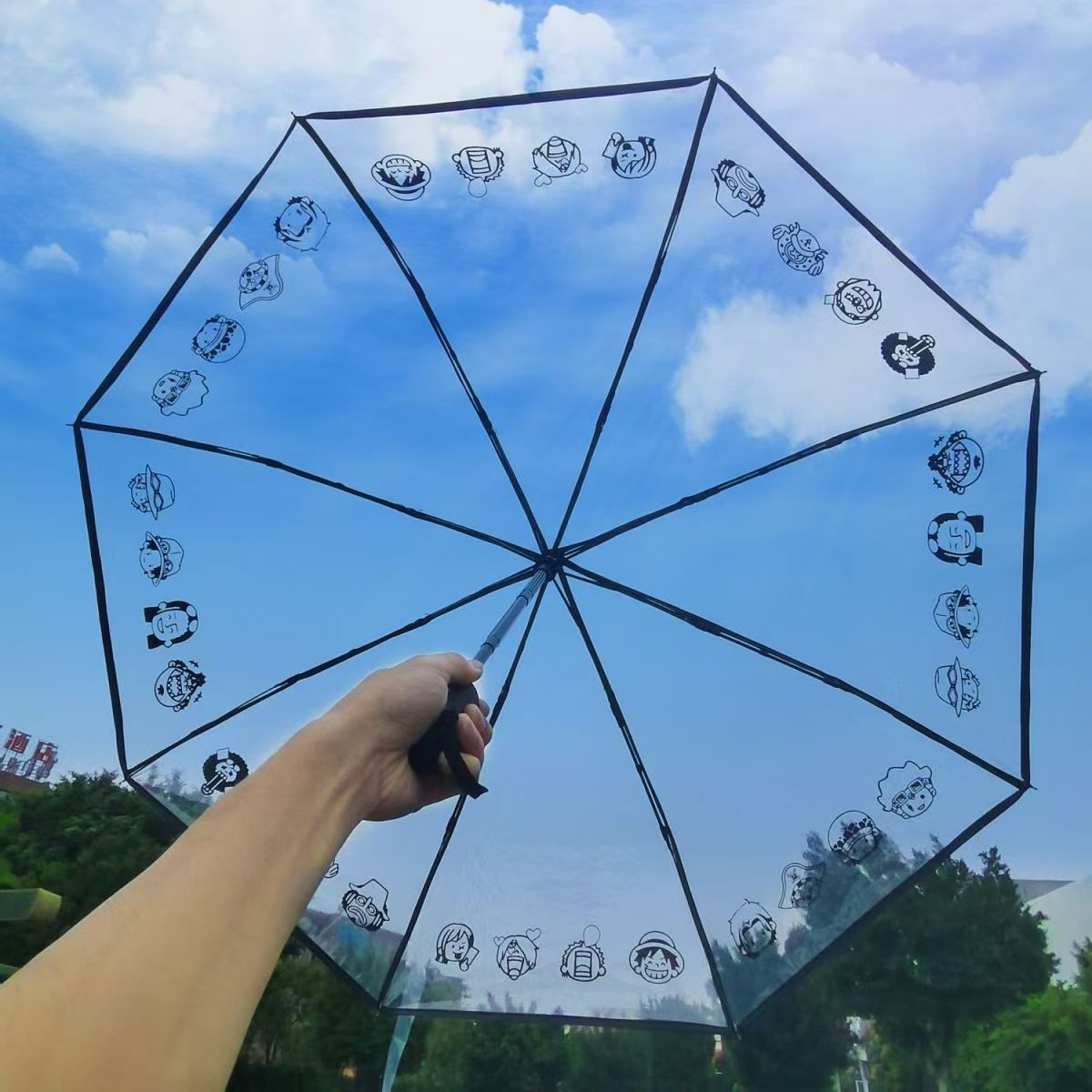 Luffy & Zoro Transparent Umbrella – Carry Your Pirate Dream with Straw Hat Crew