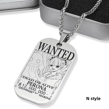 Luffy / Zoro / Nami / Sanji Titanium One Piece Character Bounty Necklace