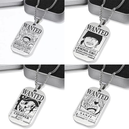 Luffy / Zoro / Nami / Sanji Titanium One Piece Character Bounty Necklace