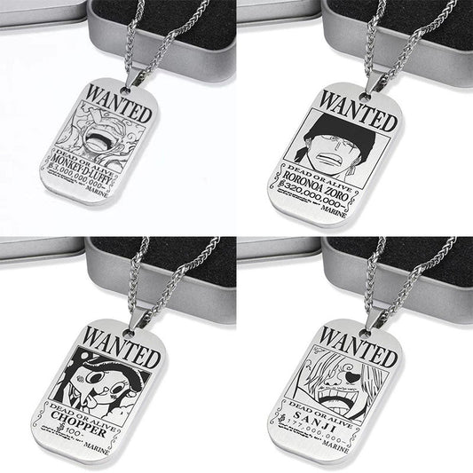 Luffy / Zoro / Nami / Sanji Titanium One Piece Character Bounty Necklace