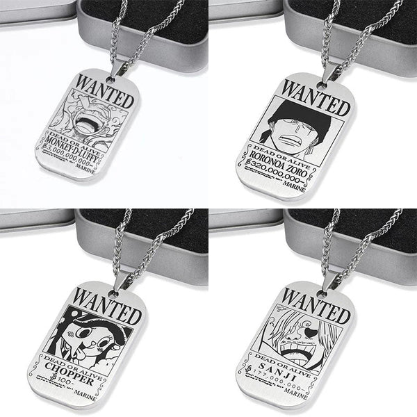 Luffy / Zoro / Nami / Sanji Titanium One Piece Character Bounty Necklace