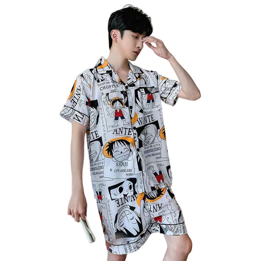 Luffy Ice Silk Short-Sleeved Pajamas