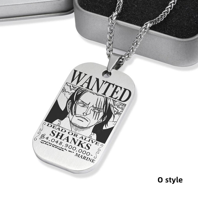 Luffy / Zoro / Nami / Sanji Titanium One Piece Character Bounty Necklace