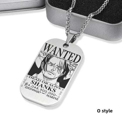 Luffy / Zoro / Nami / Sanji Titanium One Piece Character Bounty Necklace