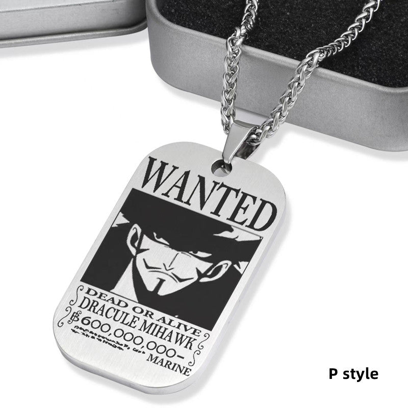 Luffy / Zoro / Nami / Sanji Titanium One Piece Character Bounty Necklace