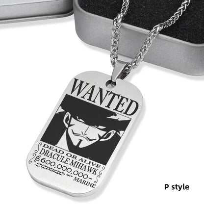 Luffy / Zoro / Nami / Sanji Titanium One Piece Character Bounty Necklace