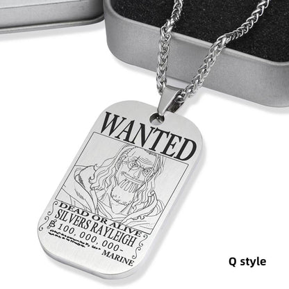 Luffy / Zoro / Nami / Sanji Titanium One Piece Character Bounty Necklace