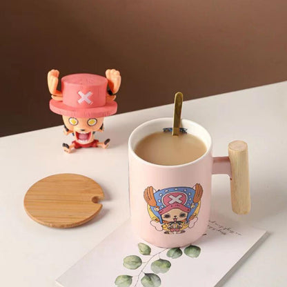 Luffy / Chopper / Zoro / Sanji Mug Gift Box Set Ceramic Mug With Lid Spoon