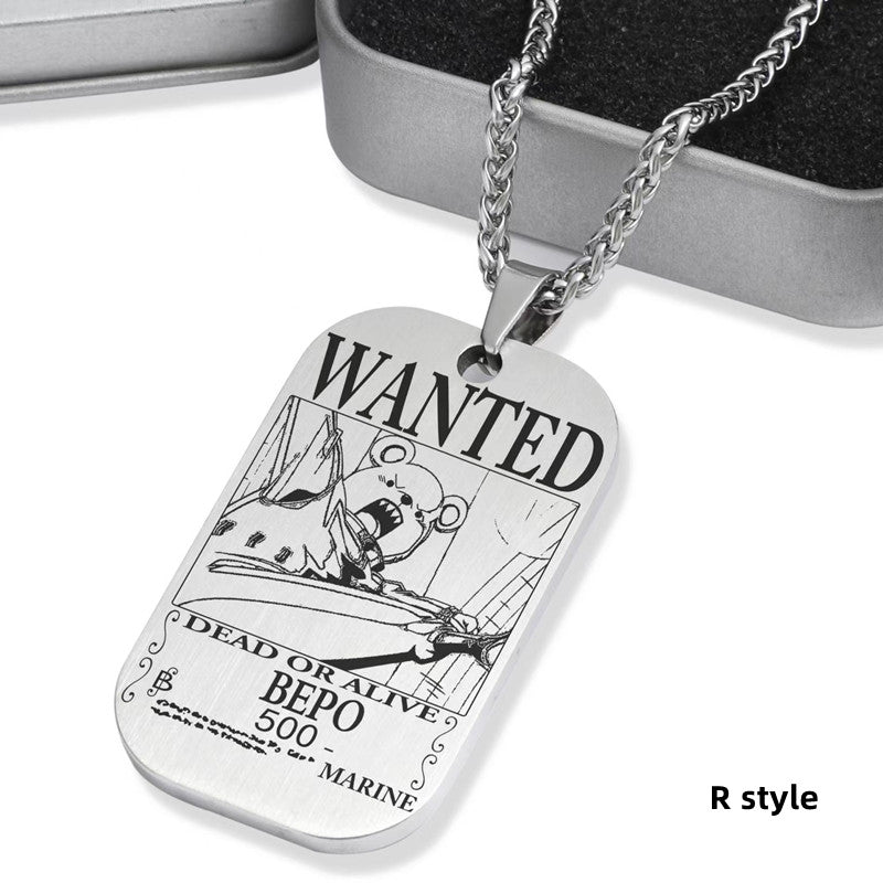 Luffy / Zoro / Nami / Sanji Titanium One Piece Character Bounty Necklace