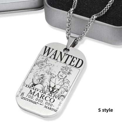 Luffy / Zoro / Nami / Sanji Titanium One Piece Character Bounty Necklace