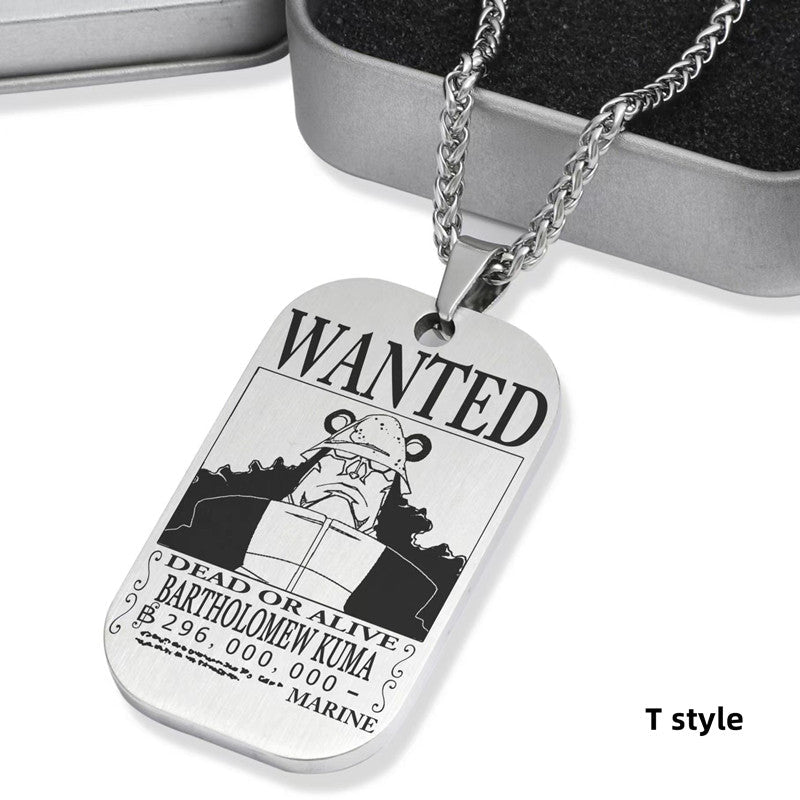 Luffy / Zoro / Nami / Sanji Titanium One Piece Character Bounty Necklace