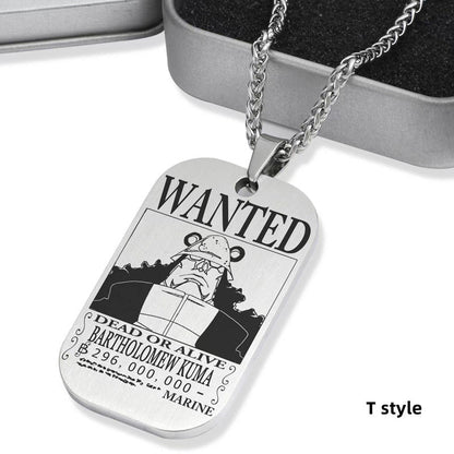 Luffy / Zoro / Nami / Sanji Titanium One Piece Character Bounty Necklace
