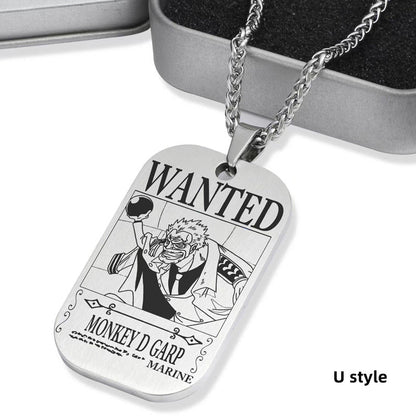 Luffy / Zoro / Nami / Sanji Titanium One Piece Character Bounty Necklace