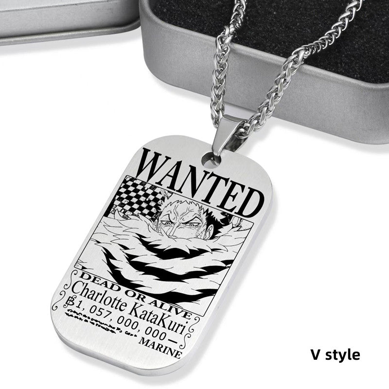 Luffy / Zoro / Nami / Sanji Titanium One Piece Character Bounty Necklace
