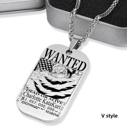 Luffy / Zoro / Nami / Sanji Titanium One Piece Character Bounty Necklace