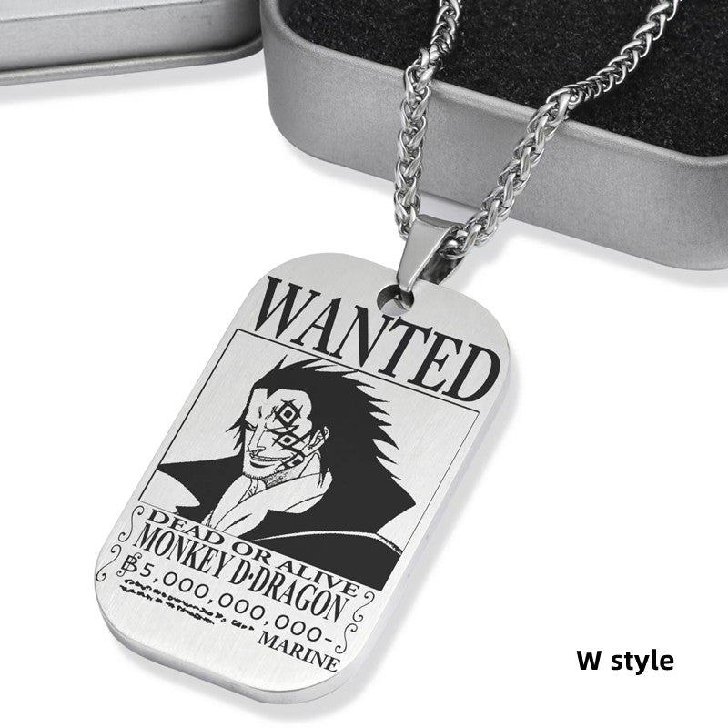 Luffy / Zoro / Nami / Sanji Titanium One Piece Character Bounty Necklace