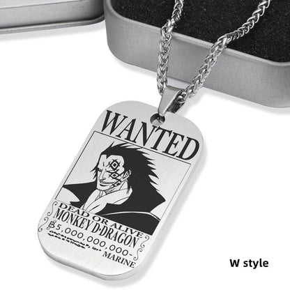 Luffy / Zoro / Nami / Sanji Titanium One Piece Character Bounty Necklace