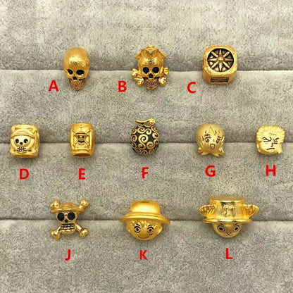 Luffy Gold Gum Gum Fruit & Other One Piece Gift Bracelet Beads