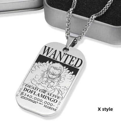 Luffy / Zoro / Nami / Sanji Titanium One Piece Character Bounty Necklace